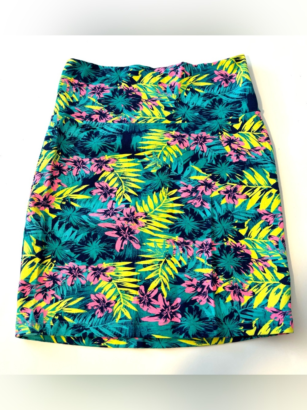 Charlotte Russe tropical neon summer festival y2k bodycon skirt xs